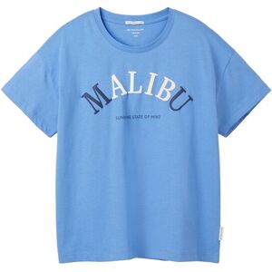 TOM TAILOR Mädchen Oversized T-Shirt mit Bio-Baumwolle, blau, Textprint, Gr. 164