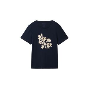 TOM TAILOR Damen T-Shirt mit Print, blau, Print, Gr. XL