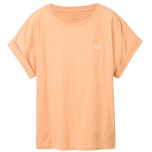 TOM TAILOR Damen T-Shirt mit Stickerei, orange, Gr. M