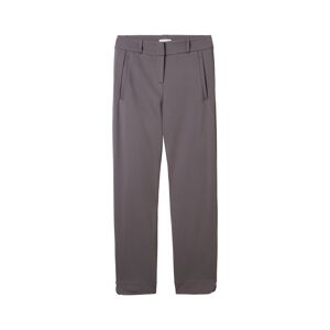 TOM TAILOR Damen Cropped Mia Straight Hose, grau, Uni, Gr. 36/28