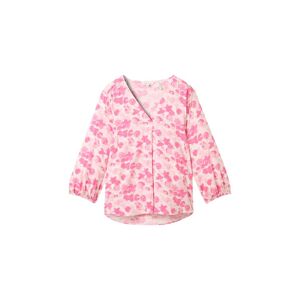 TOM TAILOR Damen Bluse mit V-Ausschnitt, rosa, Blumenmuster, Gr. 44