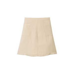 TOM TAILOR Damen Cargo Rock mit Leinen, beige, Uni, Gr. 40