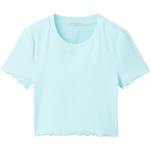 TOM TAILOR Mädchen Cropped T-Shirt, blau, Uni, Gr. 152