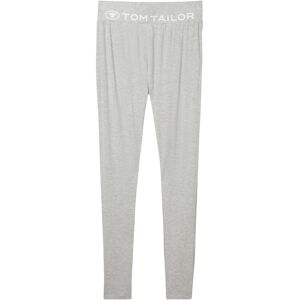 TOM TAILOR Damen Leggings mit Logo-Print, grau, Melange Optik, Gr. L/40