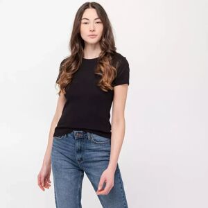 Manor Woman - T-Shirt, Rundhals, Kurzarm, Für Damen, Black, Größe S