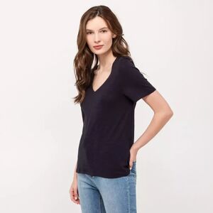 Manor Woman - T-Shirt, V-Neck, Kurzarm, Für Damen, Marine, Größe Xs