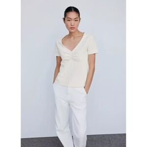 Mango - T-Shirt, Für Damen, Ecru, Größe Xs