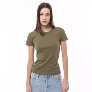 Manor Woman - T-Shirt, Rundhals, Kurzarm, Für Damen, Khaki, Größe Xl