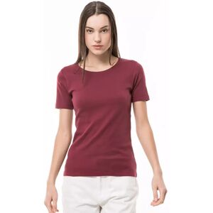 Manor Woman - T-Shirt, Rundhals, Kurzarm, Für Damen, Pflaume, Größe Xs