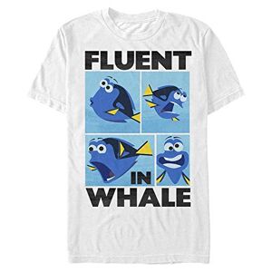 Pixar Unisex Finding Dory Whale Talk Organic Short Sleeve T-shirt, Weiß, M