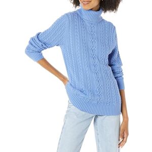 Amazon Essentials Damen Leichter Rollkragenpullover Mit Zopfmuster (Erhältlich In Übergröße), Blau, 5XL Große Größen