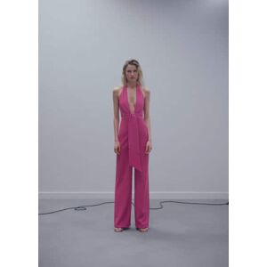 Mango Neckholder-Jumpsuit mit Schleifendetail - Pastellrosa - L - weiblich