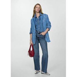 Mango Wideleg-Jeans mit hohem Bund - Dunkelblau - 42 - weiblich