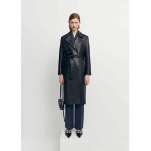 Mango Trenchcoat aus 100 % Leder - Schwarz - L - weiblich