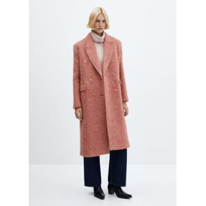Mango Zweireihiger Mantel aus Woll-Mix - Rosa - L - weiblich