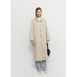 Mango Baumwoll-Trenchcoat mit Hemdkragen - Beige - L - weiblich