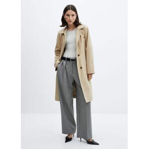 Mango Baumwoll-Trenchcoat mit Gürtel - Beige - XS - weiblich