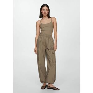 Mango Fallschirm-Jumpsuit mit Trägern - Khaki - L - weiblich