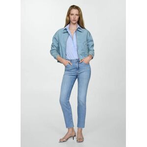 Mango Slim Jeans in Cropped-Länge - Mittelblau - 44 - weiblich