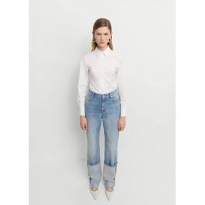 Mango Gerade Jeans mit Umschlag - Mittelblau - 34 - weiblich