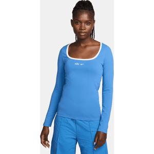 Nike Sportswear Longsleeve mit Karree-Ausschnitt für Damen - Blau - XS (EU 32-34)