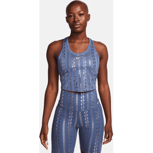 Nike Dri-FIT OneVerkürztes Tanktop mit Print für Damen - Blau - XS (EU 32-34)