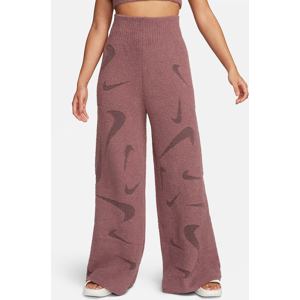 Nike Sportswear Phoenix Cozy Bouclé Damenhose aus Strickmaterial mit hohem Taillenbund und weitem Bein - Lila - S (EU 36-38)