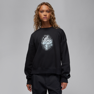 Jordan Brooklyn FleeceDamen-Sweatshirt mit Rundhalsausschnitt und Grafik - Schwarz - M (EU 40-42)