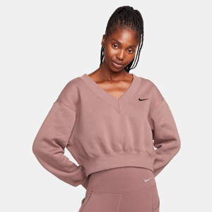 Nike Sportswear Phoenix FleeceCrop Top mit V-Ausschnitt für Damen - Lila - XL (EU 48-50)