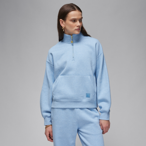 Jordan Flight Fleece Damenoberteil mit Viertelreißverschluss - Blau - XS (EU 32-34)