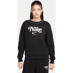 Nike Sportswear Fleece-Sweatshirt mit Rundhalsausschnitt für Damen - Schwarz - L (EU 44-46)