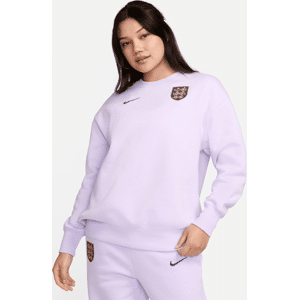 England Phoenix FleeceNike Oversize-Fußball-Sweatshirt mit Rundhalsausschnitt für Damen - Lila - L (EU 44-46)