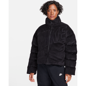 Nike Sportswear EssentialExtragroße Therma-FIT Puffer-Jacke aus Kord für Damen - Schwarz - L (EU 44-46)