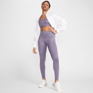 Nike GoLeggings in voller Länge mit Taschen, starkem Halt und hohem Bund für Damen - Lila - S (EU 36-38)