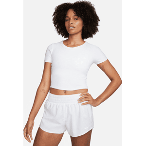 Nike One Fitted Dri-FIT Crop Top mit kurzen Ärmeln für Damen - Weiß - M (EU 40-42)