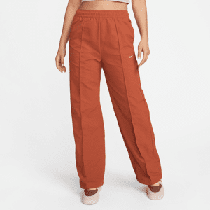 Nike Sportswear Everything Wovens Damenhose mit mittelhohem Bund und offenem Saum - Orange - XS (EU 32-34)