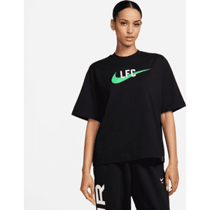 Liverpool FC SwooshNike Fußball-T-Shirt für Damen - Schwarz - S (EU 36-38)