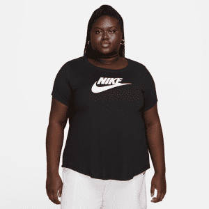 Nike Sportswear Essentials Damen-T-Shirt mit Logo (große Größe) - Schwarz - 2X