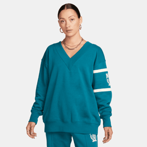 Nike Sportswear Phoenix FleeceDamen-Sweatshirt mit V-Ausschnitt - Grün - XS (EU 32-34)