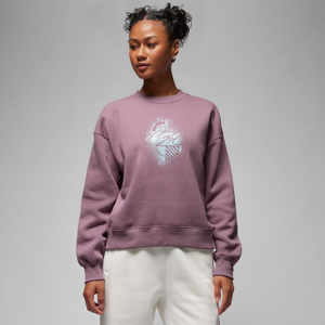 Jordan Brooklyn FleeceDamen-Sweatshirt mit Rundhalsausschnitt und Grafik - Lila - L (EU 44-46)