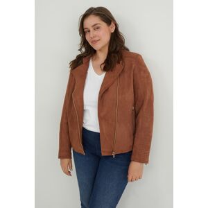 C&A Bikerjacke-Velourslederimitat, Braun, Größe: 58 Weiblich