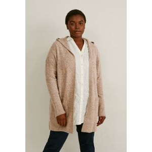 Yessica C&A Bouclé-Strickjacke mit Kapuze, Beige, Größe: 56-58 Weiblich