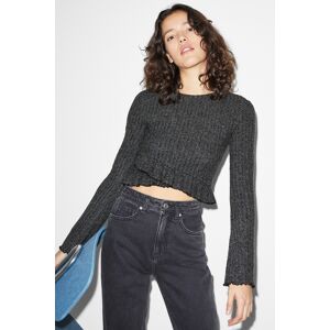 C&A CLOCKHOUSE-Crop Langarmshirt, Schwarz, Größe: L Weiblich