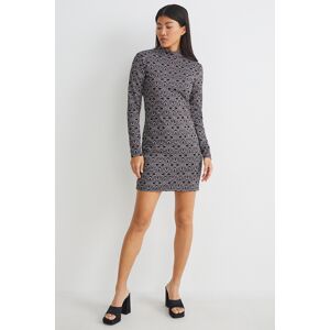 C&A Figurbetontes Kleid-gemustert, Schwarz, Größe: 48 Weiblich