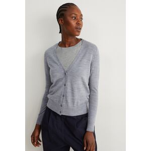 C&A Merino-Strickjacke, Grau, Größe: XL Female