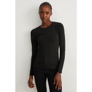 C&A Multipack 2er-Basic-Langarmshirt, Schwarz, Größe: L Weiblich