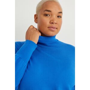 C&A Rollkragenpullover, Blau, Größe: 52 Weiblich