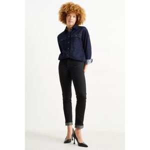 C&A Slim Jeans-Thermojeans-Mid Waist, Schwarz, Größe: 42 Weiblich