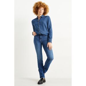 C&A Straight Jeans-Mid Waist-LYCRA®, Blau, Größe: 36 Kurz Weiblich