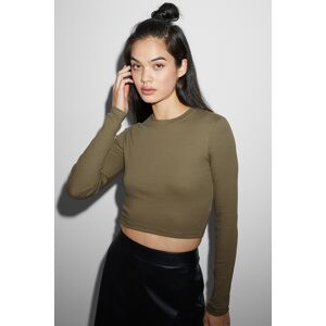 C&A CLOCKHOUSE-Crop Langarmshirt, Grün, Größe: L Weiblich